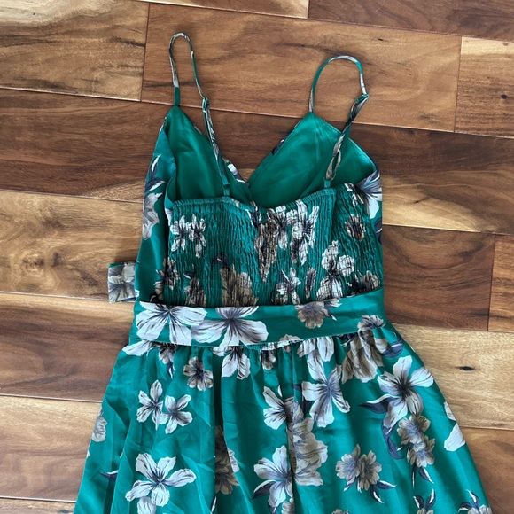 Purple Snow Green Floral Ruffled Flowy Dress size Medium - Picture 5 of 5